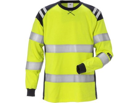 FRISTADS T-Shirt Flam Kl 3 Dam Gul/Marin 3XL - Lyreco - Arbetskläder - Arbetströjor - Flamskyddströjor