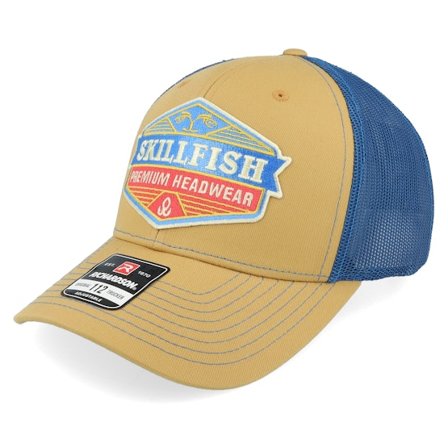 Skillfish - Beige trucker Caps - Crimsonwave Logo 112 Split Biscuit/True Blue Trucker @ Hatstore