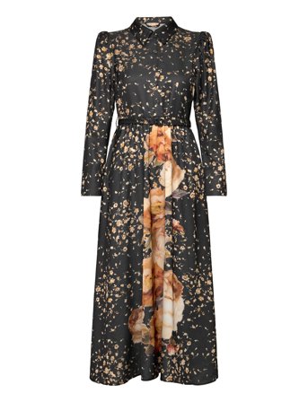 by Ti Mo | Tailored Satin Shirt Dress | L