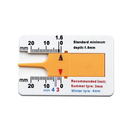 Dybdemåler Dækmønster Måleværktøj 0-20 mm, hvid, et stykke,