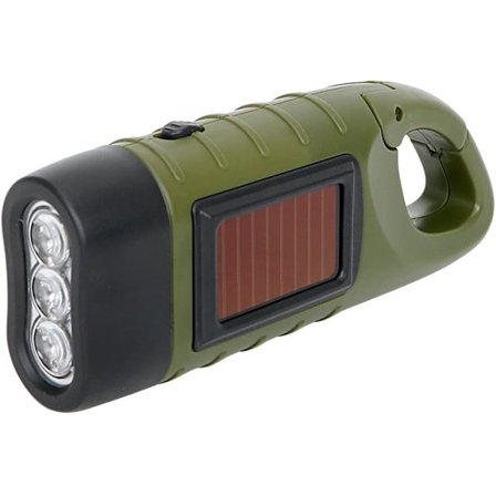 124×42×32MM Handvevlad Uppladdningsbar Solcells-LED-ficklampa, Utomhus