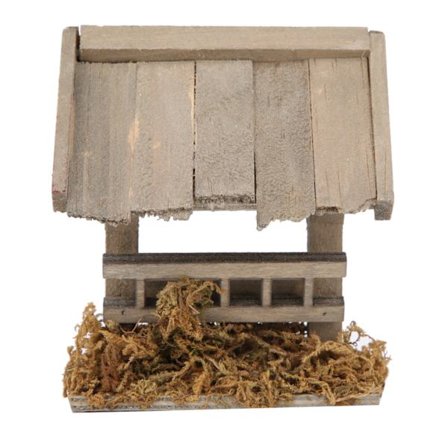 Miniature krybbespil i træ til dukkehus, udendørs have, dekorativt tilbehør