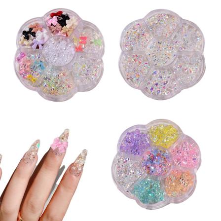 3 æsker blandede neglekunst bue perler flad bag rhinestones harpiks Aolly negle dekorationer manicure designs DIY smykker tilbehør