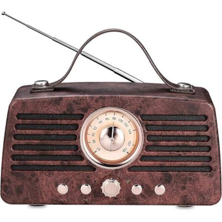 Retro Bluetooth-högtalare, bärbar trådlös Bluetooth-högtalare med FM-radio, Brun