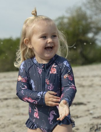 Filibabba Vilje – Uv-Dragt Ls 3-4 År – Rainbow Reef - Blue - 98-104