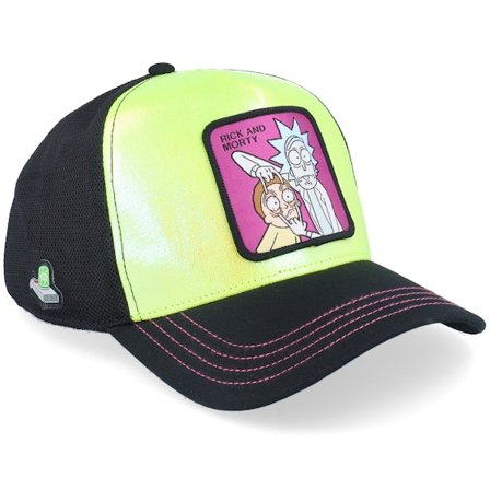 Capslab - Geel trucker Cap - Rick & Morty Black/Green Trucker @ Hatstore