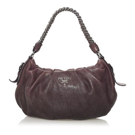 Prada Vintage, Pre-owned Cervo Lux Shoulder Bag Paars, Dames, Maat:ONE Size