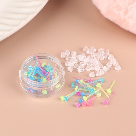 60st/200st Färgglada anti-allergi plast örhänge Anti-bl