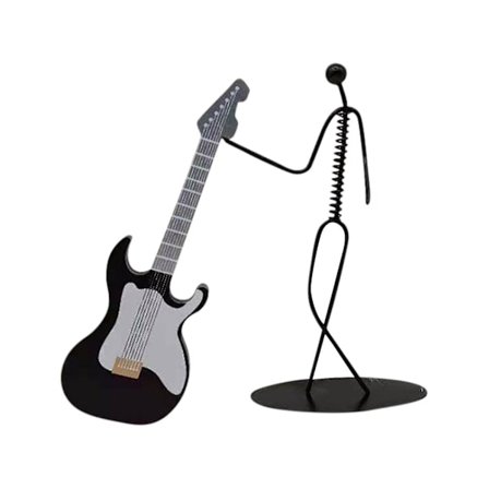 Retro Abstract Minimalist Metal Microphone Guitar Luova Olohuoneen Koriste-esineet