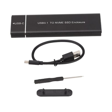 M2 NVMe SSD-kabinett 6 Gbps USB 3.1 Typ C Aluminiumlegering Svart för PCIe SSD