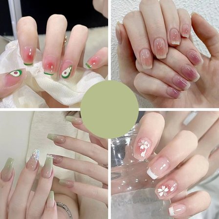 4 Förpackningar (96 st) Press-on Naglar Medium Design, Falska Naglar Al,ZQKLA