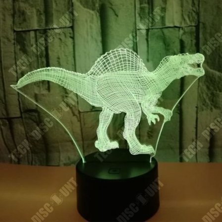 3D Natlampe - TD - Farverig Dinosaur - Trykfølsom - LED - Børneindretning