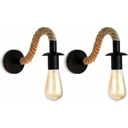 Gammeldags vegglampe i hamperep med lyskilde, innendørs vegglampe for korridor, egnet for stue, gang, innendørs vegglampe