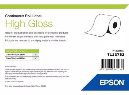 Epson HIGH GLOSS LABEL CONTINUOUS ROLL 51MM X 33M SUPL