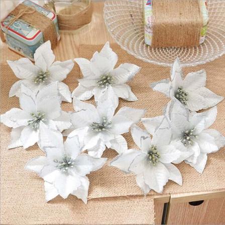 8 Stück Glitter Künstliche Blumen Baum Kränze Ornament für