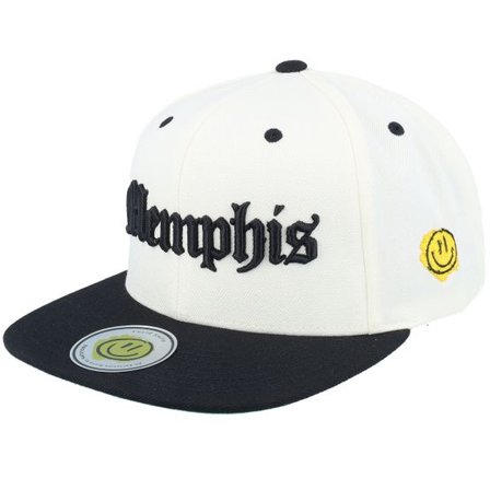 Lucid Smile - Svart snapback Keps - Memphis 3d Script Natural/Black Snapback @ Hatstore