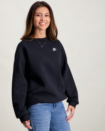 Nike G NSW CLUB FLC OVRSZD CREW LBR Svart Tröjor Tjej - Kids Brand Store