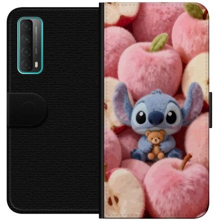 Kompatibelt Lommeboketui til Huawei P smart 2021 Stitch blant rosa fluffy epler med teddy og søt kawaii-estetikk