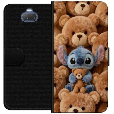 Kompatibelt Lommeboketui til Sony Xperia 10 Stitch omgitt av brune teddybjørner med en liten teddybjørn i fanget i en søt og koselig kawaii-design
