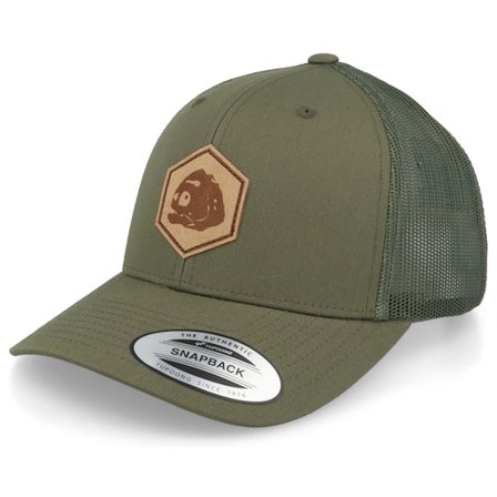 Skillfish - Grønn trucker Caps - Piranha Skull Hex Patch Olive Trucker @ Hatstore