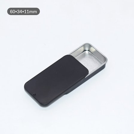 Metall rektangulär tom mini plåtlåda plåt Push Candy Pill C