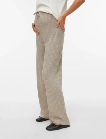 Mamalicious Mlpammie Wide Jrs Pants Hw Noos - Beige - M