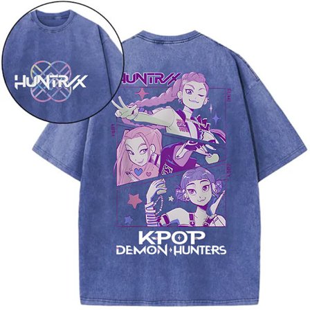 2025 Anime K-Pop Demon Hunter T-skjorte KPop DemT-skjorte blå