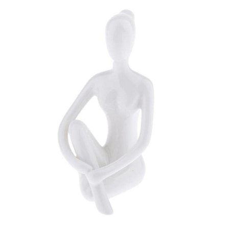 Keramisk Yoga Figur Ornament Staty Skulptur Zen Trädgård Skrivbordsdekor Stil-05[D]