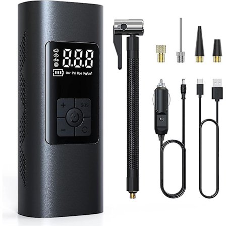 Däckpump sladdlös uppladdningsbar, 6000 mah batteri Däckpump 150 Psi Bilpump Elektrisk cykelpump Handhållen miniluftpump Kompressor Automatisk 