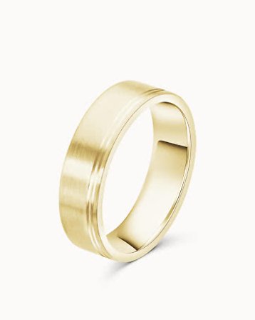 Alliance Eric pour Homme avec Surface Mate en Or Jaune 18K - Bagues de Fiançailles et Bagues de Fiançailles Alliances de Vanbrun