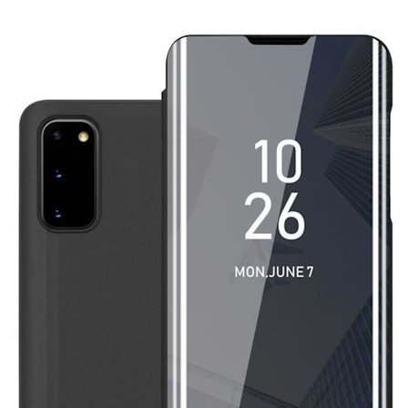 Fodral till Samsung Galaxy S20 i SVART TOURMALINE Clear View Cadorabo Cover 360 graders spegelskydd