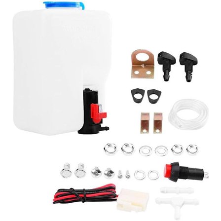 Universal vindusspylervæskebeholder, 12 V 1,5 L Universal vindusspylervæskepumpe, flasketanksett, rengjøringsverktøy