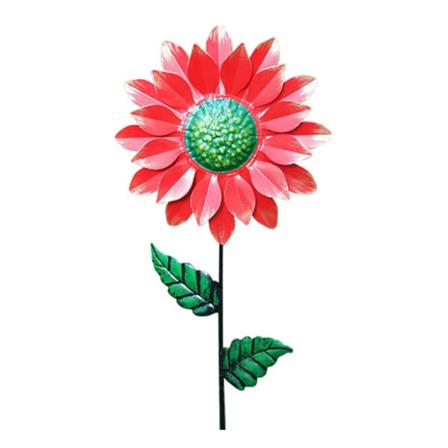 Trädgårdsdekoration Stake Simulering Metall Blomma Utomhusprydnad Stor Färgglad Gräsmatta Staty Pinn för gård 1,1 m hög Cineraria