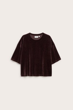 Kappahl | Kortermet topp i velur | Vinrød