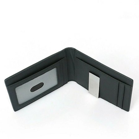 Slank lommebok for menn med seddelklype Bifold lommebok RFID kortholder Herrelommebøker