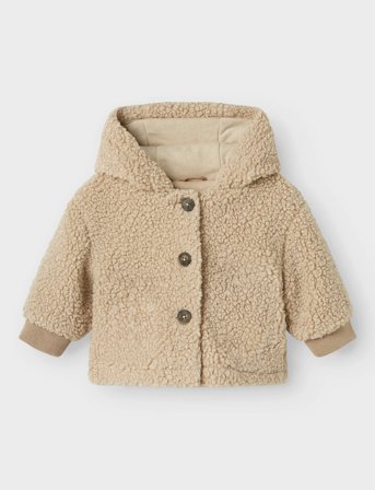 name it Nbnmilo Teddy Jacket - Beige - 56