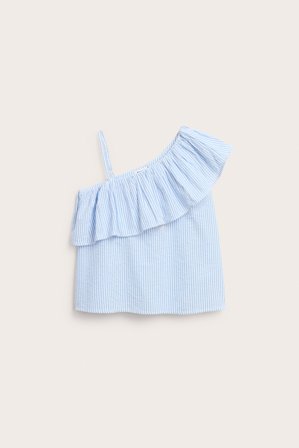 Kappahl | One shoulder-topp med volang Blå 146 | Blå