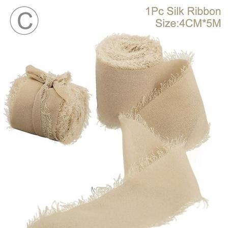 Franskkantet Ruffle Chiffon Silkebånd Håndlaget Ripped Bryllupsbukett - Perfet 3