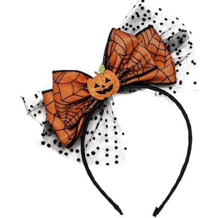 Halloween Hodebånd Pumpekin Buesløyfe Design Hårbånd Glad Halloween Fest Hårtilbehør for Barn Kvinner Søt Pumpekin Mes