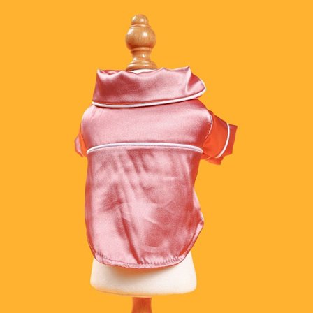 Pet Soft Silk Lapel Pyjamas Pet Sleepwear Skjorta ROSA