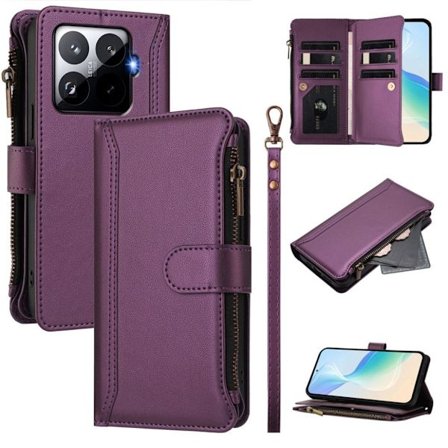 Xiaomi 15T Pro Cover with 9 Card Slots - Purple