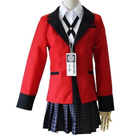 Tvangsspilleren Kakegurui Cosplay Kostyme Skoleuniformsett Jabami Yumeko Kirari Momobami Rollespill Fint Antrekk 3xl