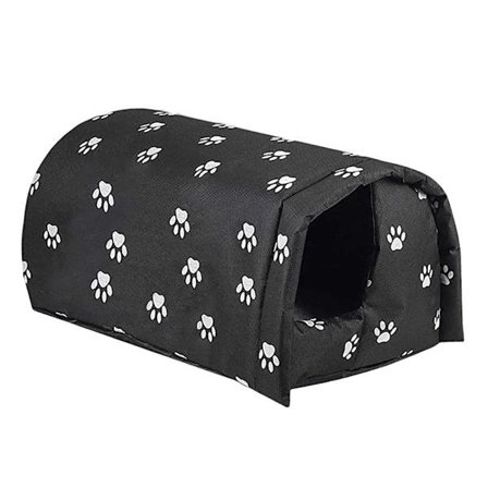 Vattentätt Varmaste Utomhus Katthus Tvättbart Väderbeständigt Djurhus för Herrelösa Djur Svart Svart M