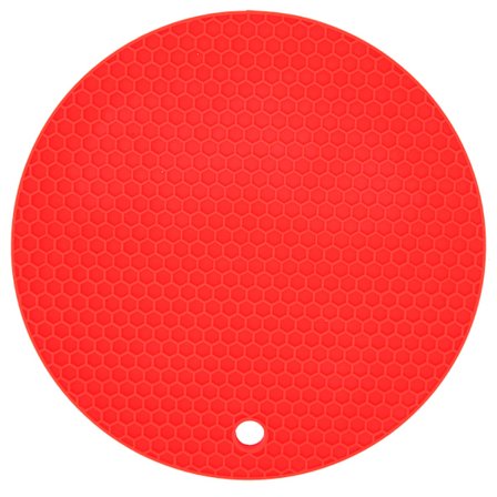 Rund Form Fødevaregodkendt Fortykket Silikone Dækkeserviet Isolationspude Mikrobølgeovn Måtte Rød