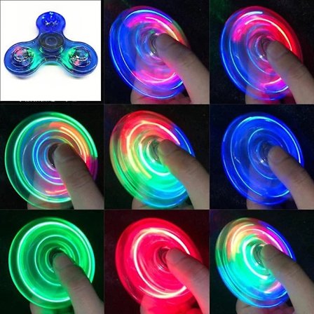RYI-LED-ljus Fidget Spinner Hand Top Spinner EDC Spiner Finger Stress Relief Leksaker Barn Vuxen Leksak