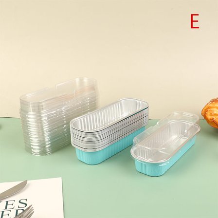 10 stk Gjenbrukbar rektangel aluminiumsfolie tinnkopp med lokk Puddin