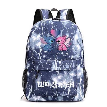 Disney Lilo & Stitch Cartoon Ryggsekk for Skole, Lett Vanntett Bokveske Casual Dagstursekk for Ungdomsskole Gutter Jenter (FMY)