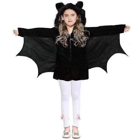 Barn Flickdräkt Fladdermus Overall Cosplay Halloweenkostym