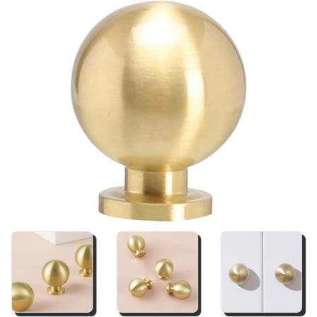 Messing Skapdører Knopper Skap Knopper Ball Knopper Skuffe Knopper Kjøkken Hardware Skap Trekk Garderobe Dør Knopper Kommode Gull