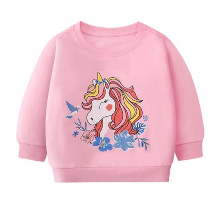 Barn Blommigt Printed Sweatshirts Långärmad Crew Neck Pullover